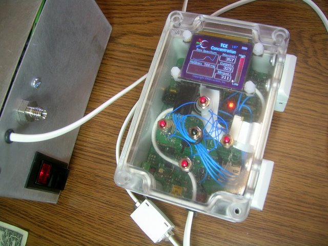 Picture of hard-wired TCE monitoring device.